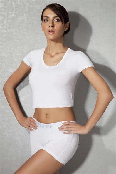 Doreanse Kadın Modal Oyuk Yaka Kısa Kollu T-Shirt 9387 - Resim 2