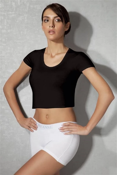 Doreanse Kadın Modal Oyuk Yaka Kısa Kollu T-Shirt 9387 - Resim 6