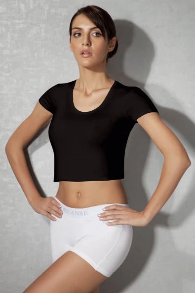 Doreanse Kadın Modal Oyuk Yaka Kısa Kollu T-Shirt - 9