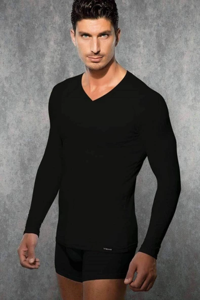 Doreanse 2985 Erkek Çift Etkili Ekstra Viloft Termal Uzun Kol V Yaka İçlik T-shirt - 11