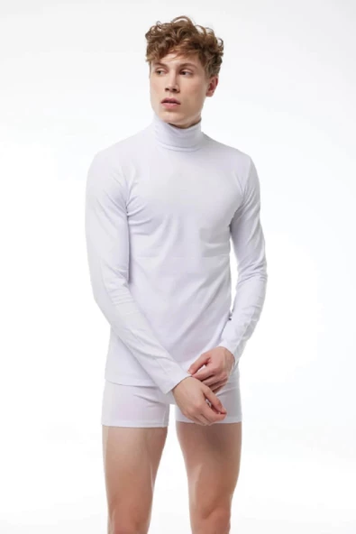 Malabadi 063 Erkek Tam Balıkçı Yaka Uzun Kol Likralı Modal Body - 5