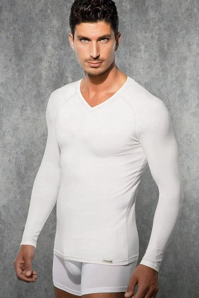 Doreanse 2985 Erkek Çift Etkili Ekstra Viloft Termal Uzun Kol V Yaka İçlik T-shirt - 7