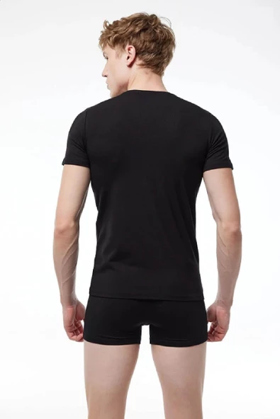 Malabadi 092 - 2'li Ekonomik Paket V Yaka Pamuk ( Cotton ) T-shirt - 12