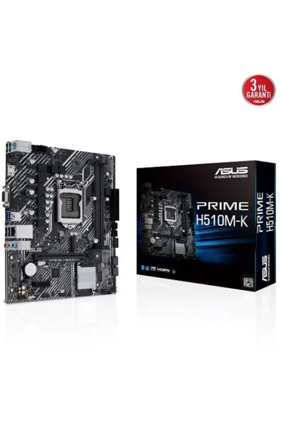 Prime H510M-K Inte LGA1200 11.Nesil 64GB DDR4 3200MHz Vga-Hdmi M2 microATX Anakart