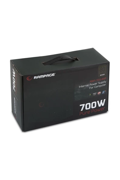 Rampage RMP-700-80P 700W 80 PLUS 12cm Fan Aktif PFC Power Supply - Resim 5