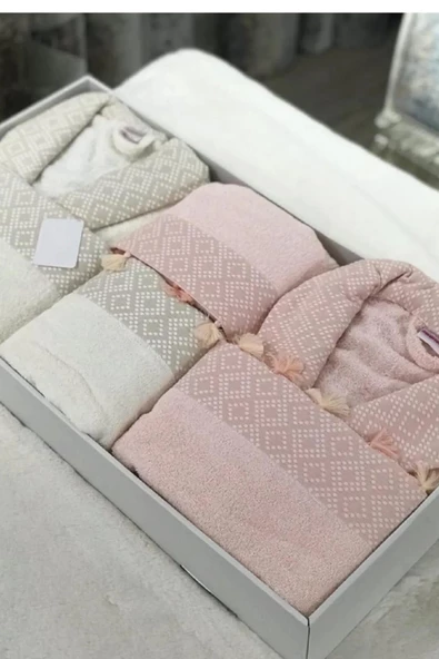 Nurpak Safir 8 Parça Aile Bornoz Seti Kutulu - 6