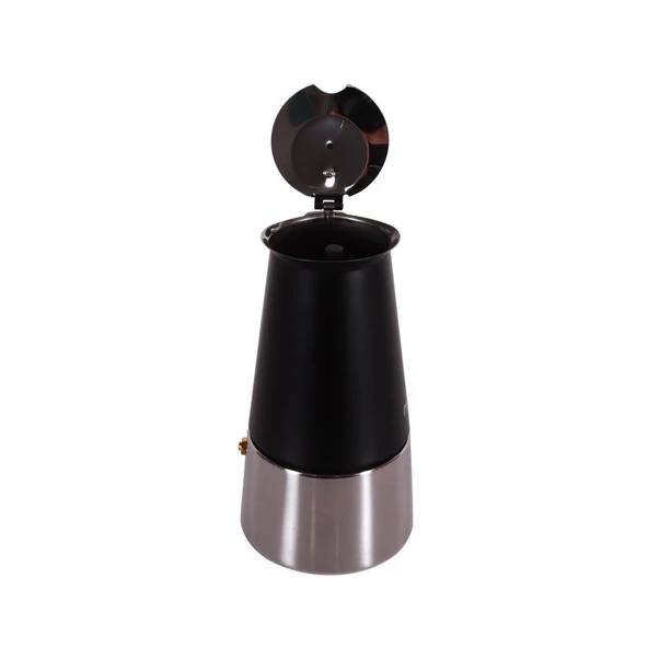 Any Morning FE001-6 Espresso Kahve Makinesi Paslanmaz Çelik İndüksiyonlu Moka Pot 300 Ml Siyah - 3