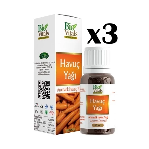 Biovitals Havuç Yağı 20 ml x 3 Adet