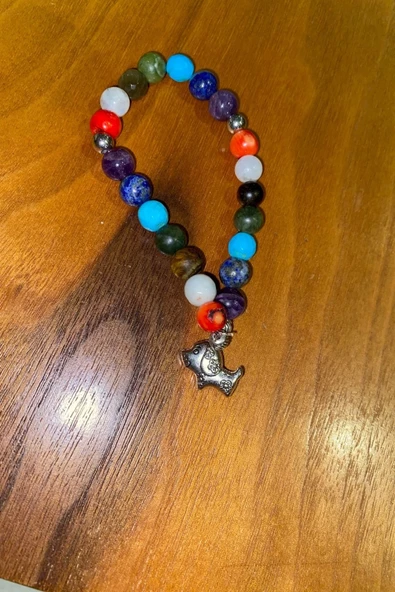 Çİn Takvimi Burçları 7 Çakra Doğal Taş Bileklik Hand Made El İşi Feng Shui Ejderha Yılı Koruyucu Hayvan Dog Köpek Objeli - 10