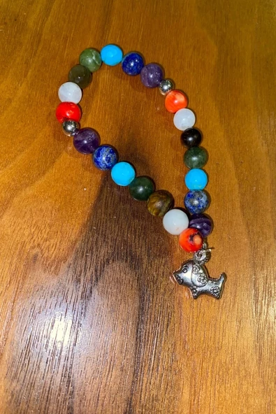 Çİn Takvimi Burçları 7 Çakra Doğal Taş Bileklik Hand Made El İşi Feng Shui Ejderha Yılı Koruyucu Hayvan Dog Köpek Objeli - 2