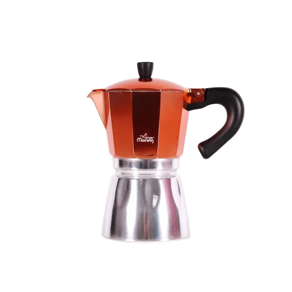 Any Morning Hes-6 Espresso Kahve Makinesi Alüminyum Moka Pot 240 Ml Bakır - 2