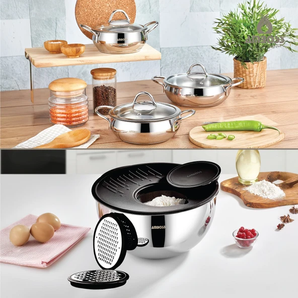 Maya 11 Parça Sahan Seti ve Çok Amaçlı Kase Seti