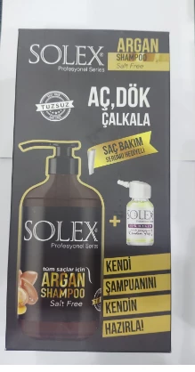 SOLEX ŞAMPUAN 1000ML-ARGANLI+SAÇ BAKIM SERUMU KUTULU