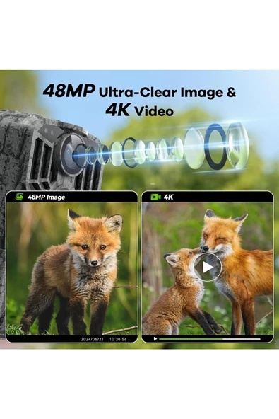 Trail Oyun Kamerası - Gece Görüşlü 4K 48MP Av Kamerası 0.1s Tetik Hareket Aktif - 3
