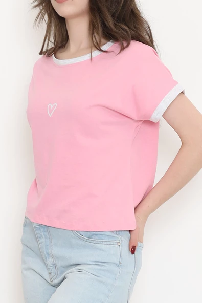 Baskılı Tişört Pembe - 16554.1567. - 5