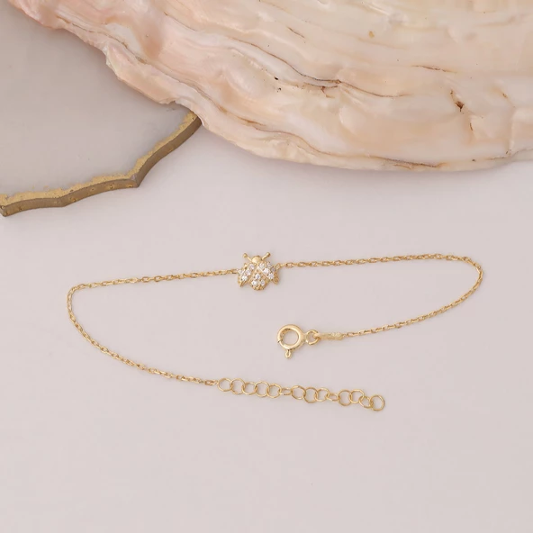 925 Ayar Gümüş Uğur Böceği Bileklik 54426978 - Resim 2