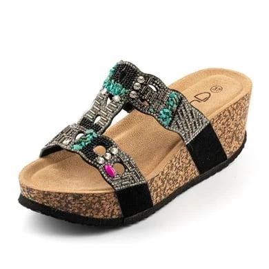 GUJA 24Y101 DOLGU TOPUK TAŞLI ETNİK KADIN TERLİK - 4