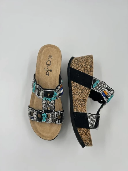 GUJA 24Y101 DOLGU TOPUK TAŞLI ETNİK KADIN TERLİK - 3