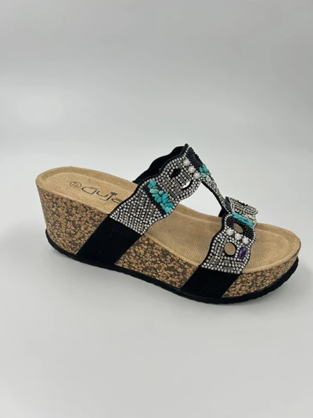 GUJA 24Y101 DOLGU TOPUK TAŞLI ETNİK KADIN TERLİK - 2