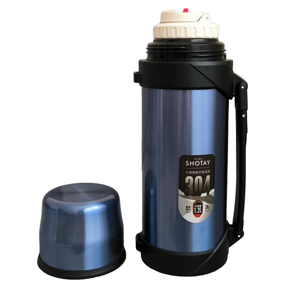 Shotay Adventure 1200ml Outdoor Çelik Termos Mavi ST-8213M - Resim 3