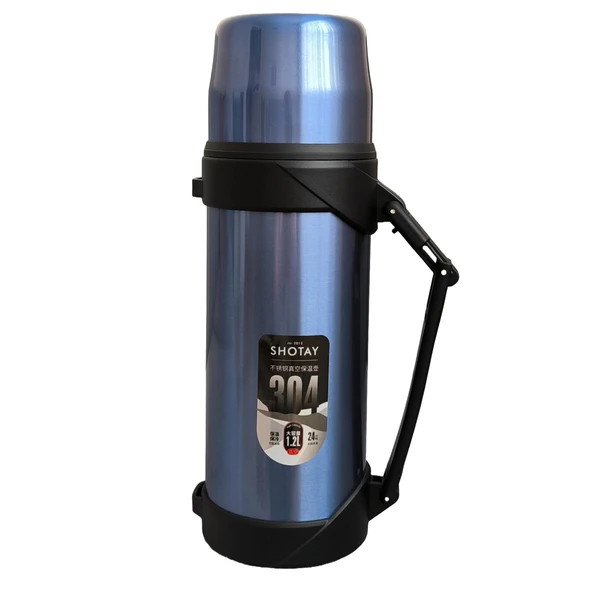 Shotay Adventure 1200ml Outdoor Çelik Termos Mavi ST-8213M - Resim 2