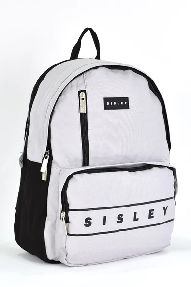 Sisley Okul Sırt Çantası Unisex Çok Gözlü Günlük Seyahat Sırt Çantası Gri 12920 - 2