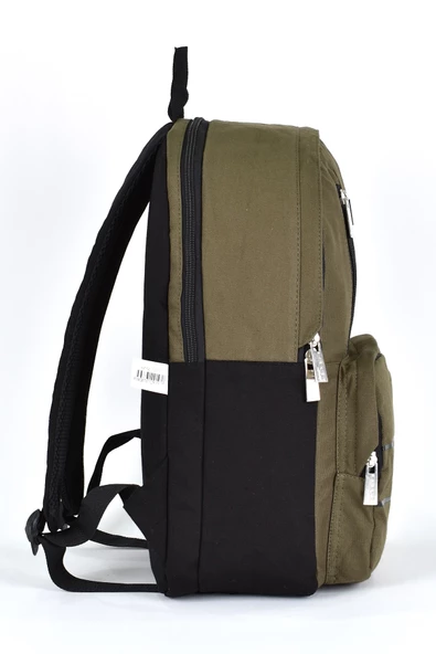 Sisley Okul Sırt Çantası Unisex Çok Gözlü Günlük Seyahat Sırt Çantası Haki 12919 - Resim 3