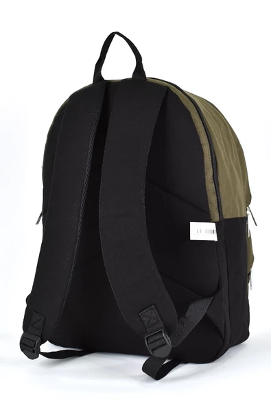 Sisley Okul Sırt Çantası Unisex Çok Gözlü Günlük Seyahat Sırt Çantası Haki 12919 - Resim 5