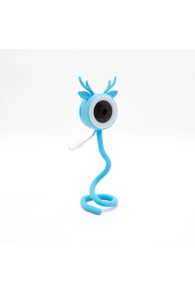 Geyik Figürlü Ninni Söyleyen Rgb Led Wifi Ip Bebek Izleme Kamerası (mavi) - 3