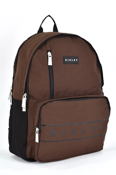 Sisley Okul Sırt Çantası Unisex Çok Gözlü Günlük Seyahat Sırt Çantası Kahverengi 12918 - 2
