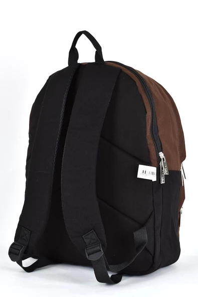 Sisley Okul Sırt Çantası Unisex Çok Gözlü Günlük Seyahat Sırt Çantası Kahverengi 12918 - 5