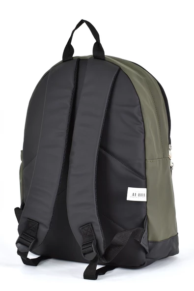 Sisley Okul Sırt Çantası Unisex Çok Gözlü Günlük Seyahat Sırt Çantası Haki 12914 - Resim 5