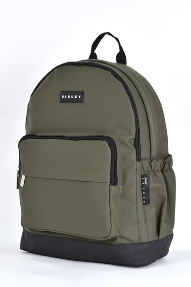 Sisley Okul Sırt Çantası Unisex Çok Gözlü Günlük Seyahat Sırt Çantası Haki 12914 - Resim 4