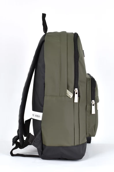 Sisley Okul Sırt Çantası Unisex Çok Gözlü Günlük Seyahat Sırt Çantası Haki 12914 - Resim 3