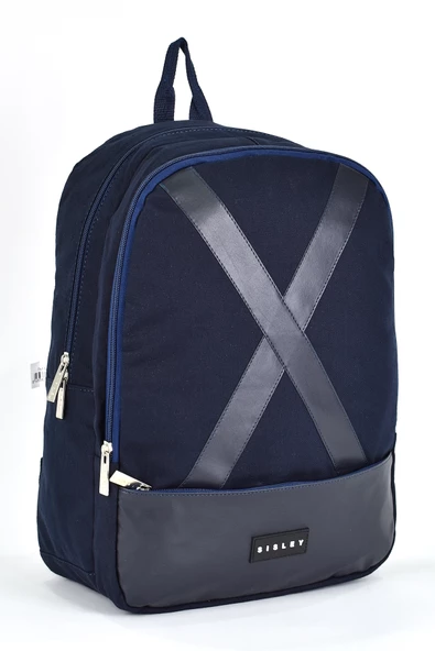 Sisley Okul Sırt Çantası Unisex Çok Gözlü Günlük Seyahat Sırt Çantası Lacivert - Resim 2