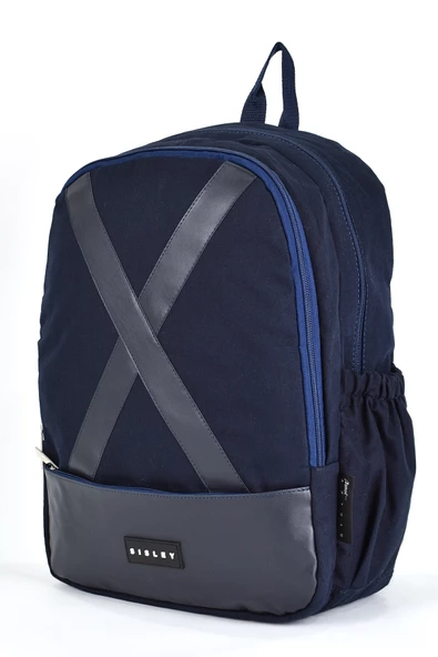 Sisley Okul Sırt Çantası Unisex Çok Gözlü Günlük Seyahat Sırt Çantası Lacivert - Resim 4