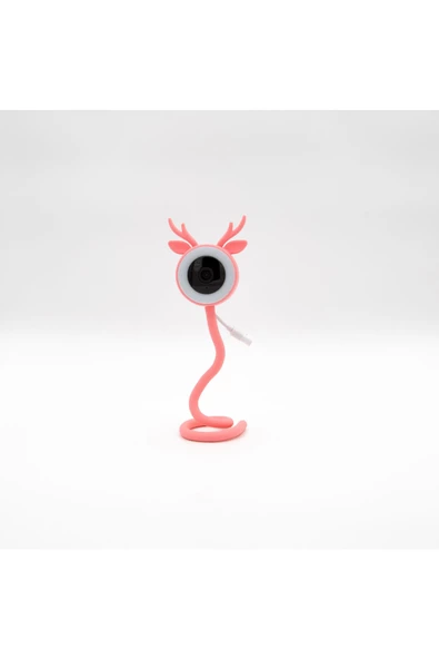 Sıcaklık Ve Nem Ölçerli Ninni Söyleyebilen Akıllı Gece Görüşlü Bebek Kamerası Pembe - 3