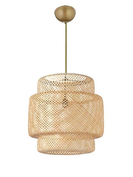 İstanbul Avize Rattan 50 cm Eskitme Tesisatlı Avize Bambu,İskandinav,Bohem,Modern Aydınlatma