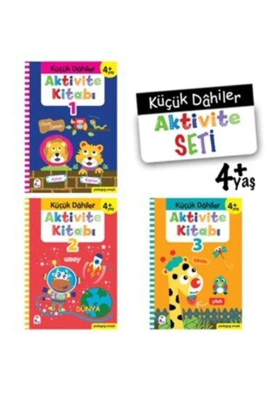 Küçük Dahiler Aktivite Seti 4+ Yaş 3 Kitap Takım Okul Öncesi