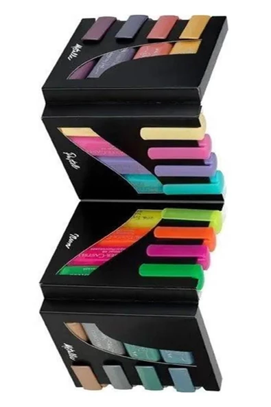 Fosforlu Kalem 16 lı 1 Paket 16 Renk Metalik Neon ve Pastel Renkler İşaret Kalemi Masa Seti Fosforlu Keçeli Kalem - 3