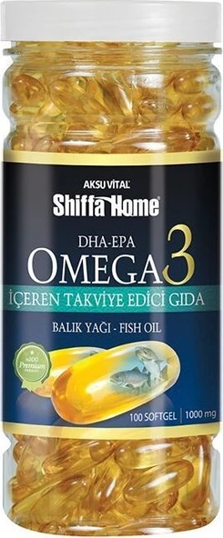 Aksuvital Shiffa Home Omega 3 Dha Epa Balık Yağı Softjel 1000 Mg x 100 Adet