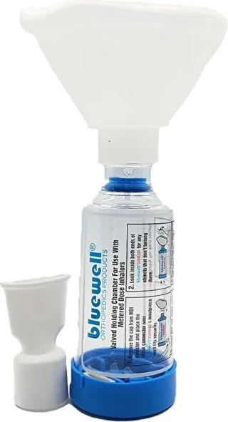 Bluewell Aerochamber Inhalasyon Cihazı Mavi 5 Yaş ve Üstü - 2