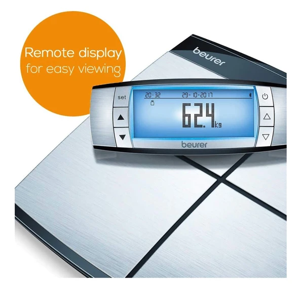 Beurer BF 105 Gümüş Dijital Yağ Ölçer Baskül - Resim 3