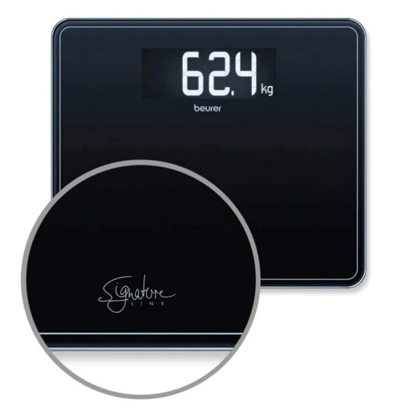 Beurer Gs 410 Signatureline Siyah Cam Banyo Baskülü - Resim 2