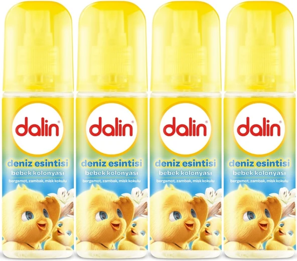 Dalin Bebek Kolonyası 150ML Deniz Esintisi (Bergomat-Zambak-Misk Kokulu) (4 Lü Set)