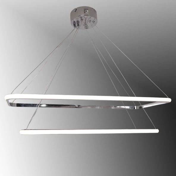 TT Aydınlatma TT400-2 KR  Dikdörtgen 2 li Krom Kaplama Led Avize ürün görseli 1