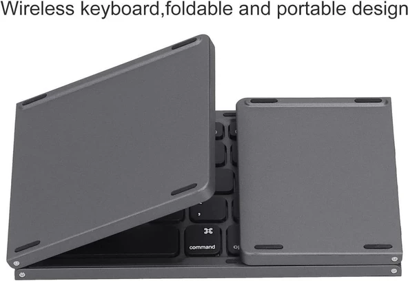 Apple iPad Pro 11" Wi-Fi Uyumlu Kablosuz Bluetooth TouchPad'li Şarj Edilebilir Katlanabilir Klavye - 6