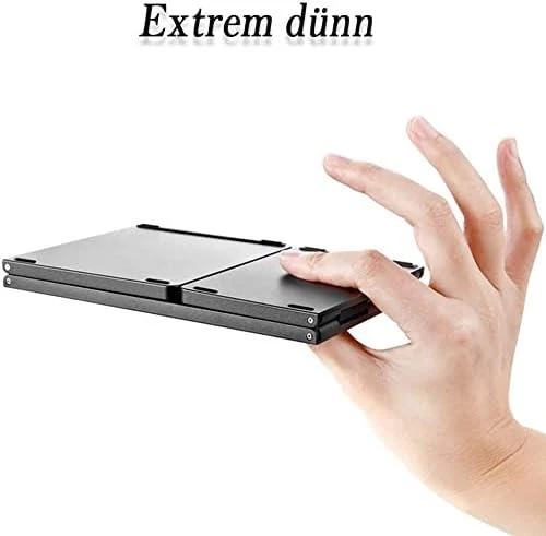 Apple iPad Pro 11" Wi-Fi Uyumlu Kablosuz Bluetooth TouchPad'li Şarj Edilebilir Katlanabilir Klavye - 10