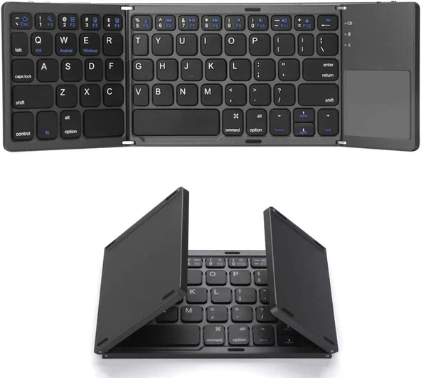 Lenovo Tab M7 TB-7305F 7" Uyumlu Kablosuz Bluetooth TouchPad'li Şarj Edilebilir Katlanabilir Klavye