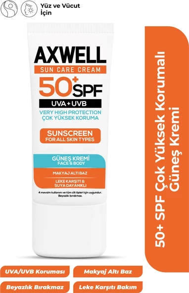 Axwell 50 Faktör Leke Karşıtı Güneş Kremi 50 ml